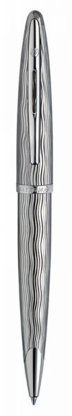 Ручка роллер WATERMAN Carene (S0909870) Essential Silver ST (F) чернила: черный латунь блестящий хром